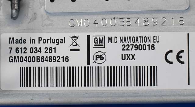 Bilstereo navigasjon spiller til Opel Insignia A 2009-2014  (BOSCH|7 612 034 261|22 790 016|)
