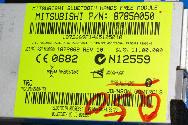 Styreenhet bluetooth til Citroën C4, Aircross 2012-2017 (MITSUBISHI|8785A050|)