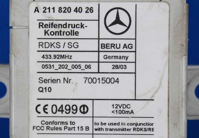 Sensor dekktrykk til Mercedes E-Klasse 2002-2006 (Fase 1) (W211) (W211) (A 211 820 40 26|)