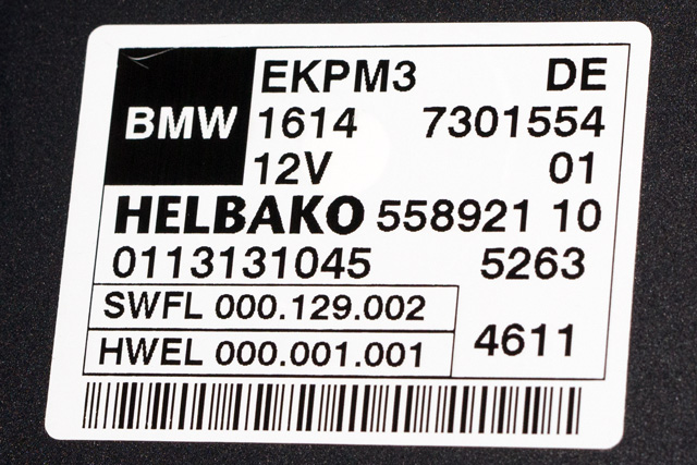 Styreenhet drivstoffpumpe til BMW X3 2010-2017 (F25) (F25) (BMW|16.14-7 301 554|)