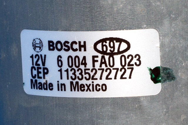 Viskermotor frontrute komplett m/overføring til BMW X3 2010-2017 (F25) (F25) (BOSCH|6 004 FA0 023|)