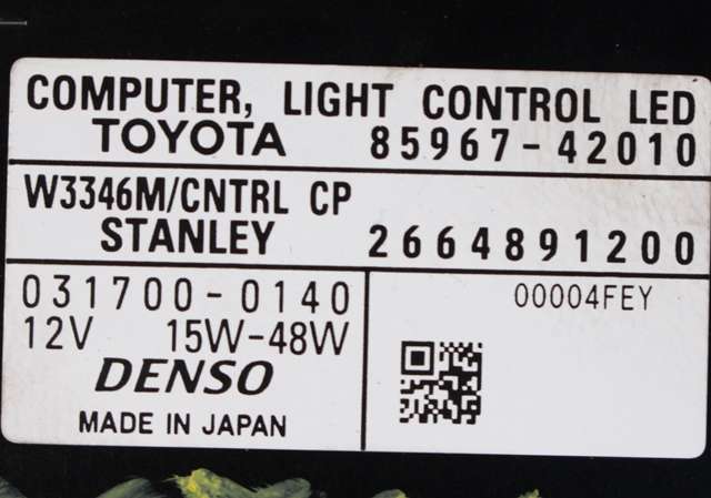 Styreenhet LED til Toyota RAV4 2016-2019 (Type IV, Fase 2) (DENSO|031700-0140|85967-42010|)