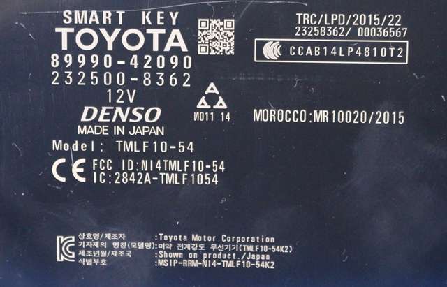 Styreenhet nøkkelfri/keyless til Toyota RAV4 2016-2019 (Type IV, Fase 2)  (TOYOTA|89990-42090|)
