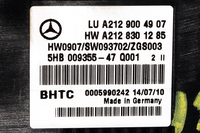 Varmeapparat betjening til Mercedes E-Klasse 2009-2013 (Fase 1) (W212) (W212) (MERCEDES|A 212 900 49 07|)