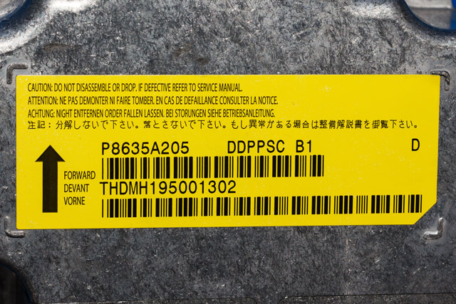 Styreenhet airbag hovedsensor til Mitsubishi Outlander 2010-2012 (Type II, Fase 2) (MITSUBISHI|P8635A205|)