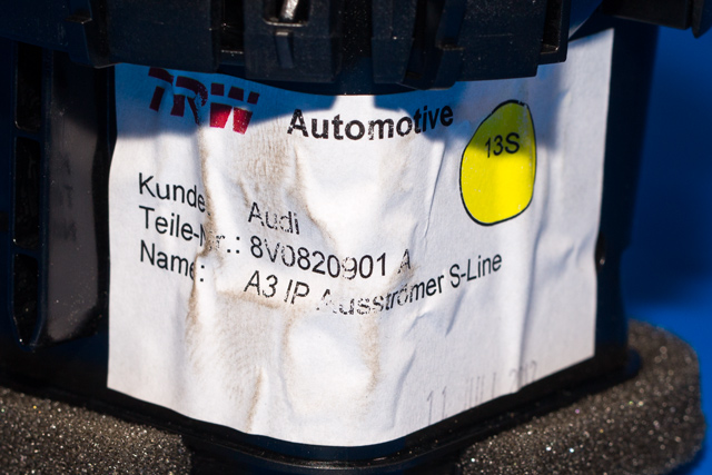 Dashbord friskluftdyse til Audi A3 2012-2016 (Type III, Fase 1)  