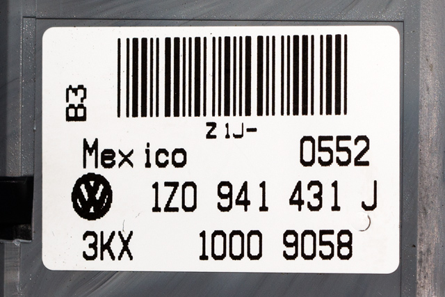 Bryter lys til Škoda Octavia 2009-2013 (Type II, Fase 2) (VAG|1Z0 941 431 J|)