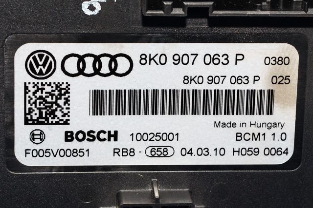 Styreenhet comfort (BCM) til Audi A4 2007-2014 (Type IV) (B8) (B8) (VAG|8K0 907 063 P|)