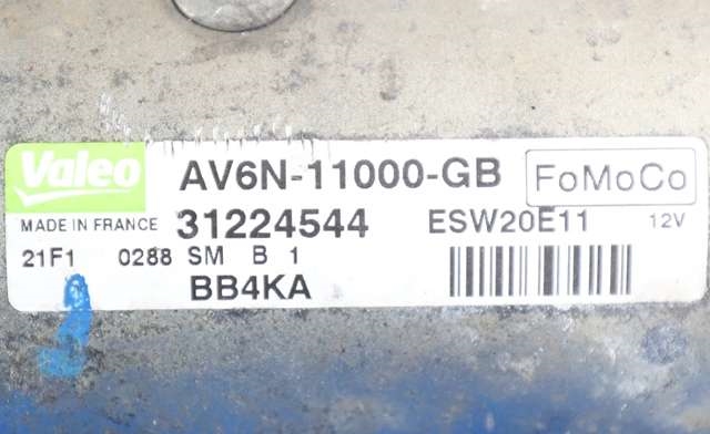 Starter diesel til Ford Focus 2011-2014 (Type III, Fase 1) (VALEO|ESW20E11|AV6N-11000-GB|)