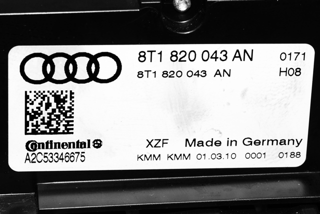 Varmeapparat betjening til Audi A4 2007-2014 (Type IV) (B8) (B8) (VAG|8T1 820 043 AN|)