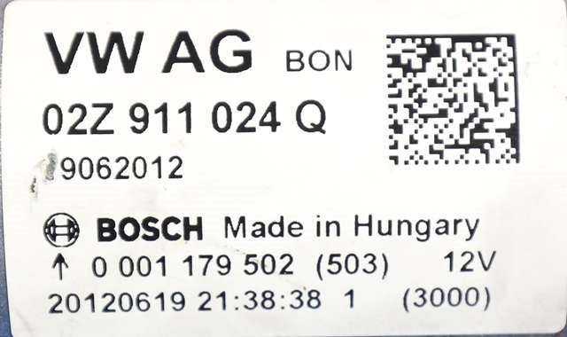 Starter til Audi A3 2012-2016 (Type III, Fase 1)  (BOSCH|0 001 179 502|02Z 911 024 Q|)