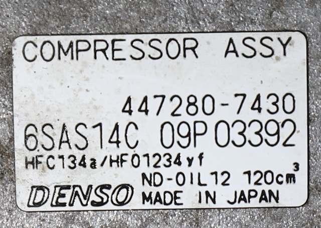 Aircondition kompressor til Mercedes A-Klasse 2012-2018 (W176) (W176) (DENSO|447280-7430|)