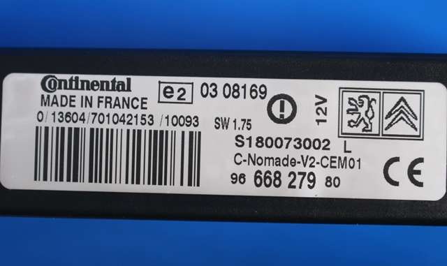 Styreenhet bluetooth til Peugeot Partner 2008-2015 (Type II, Fase 1)  (CONTINENTL|S180073002|96 668279 80|)