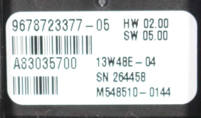 Varmeapparat betjening til Peugeot Partner 2008-2015 (Type II, Fase 1) (PEUGEOT|96 787233 77-05|)