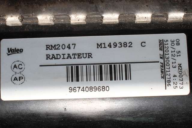 Radiator (automat gir) til Peugeot Partner 2008-2015 (Type II, Fase 1)  (PEUGEOT|96 740896 80|)