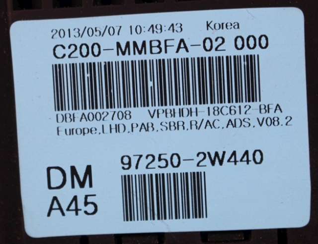 Varmeapparat betjening til Hyundai Santa Fe 2012-2020 (Type III) (HYUNDAI|97250-2W440|)