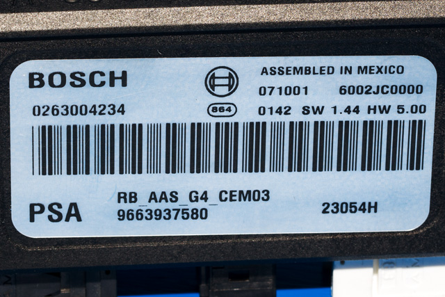 Styreenhet parkering til Peugeot 308 2007-2011 (Type I, Fase 1)  (BOSCH|0 263 004 234|96 639375 80|)