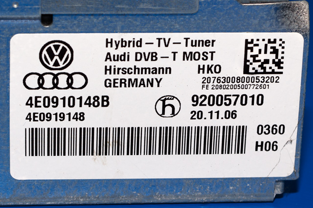 Bilstereo diverse til Audi A8 2003-2010 (Type II) (VAG|4E0 910 148 B|)