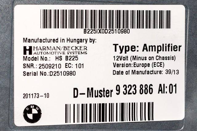 Bilstereo forsterker til BMW i3 2013-2022  (BMW|9 323 886|)