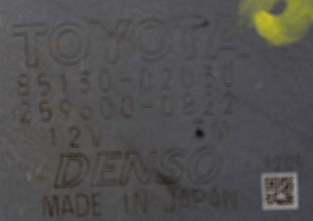 Viskermotor bakrute til Toyota Auris 2010-2012 (Type I, Fase 2) (TOYOTA|85130-02030|259600-0822|)