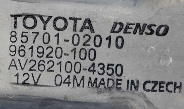 Ruteheis høyre foran til Toyota Auris 2010-2012 (Type I, Fase 2) (DENSO|262100-4350|85701-02010|)