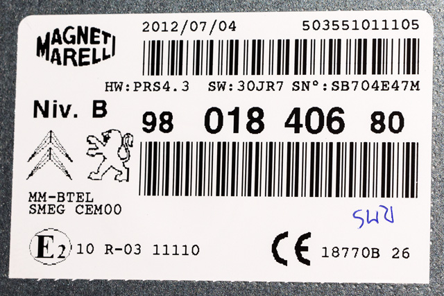 Bilstereo navigasjon til Peugeot 208 2012-2019 (Type I)  (PEUGEOT|98 018406 80|)