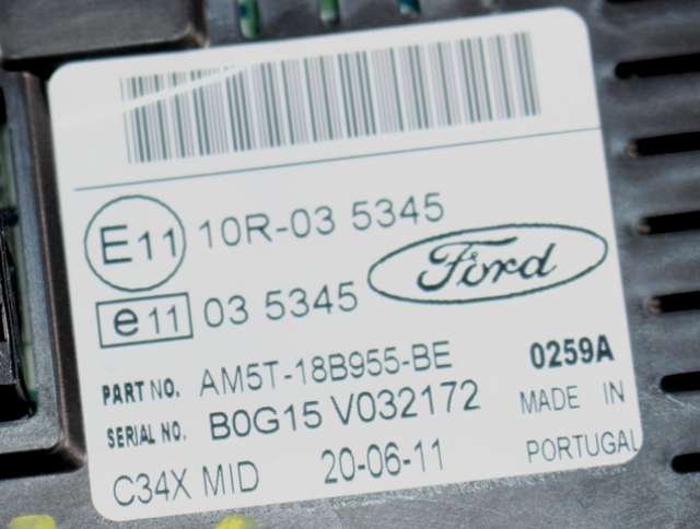 Instrument kjørecomputer til Ford Focus 2011-2014 (Type III, Fase 1)  (FORD|AM5T-18B955-BE|)