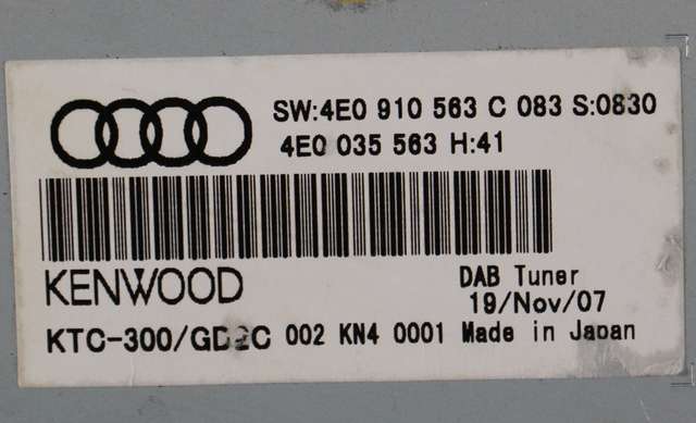 Bilstereo diverse til Audi A5 2007-2016 (Type I)  (VAG|4E0 910 563 C|)