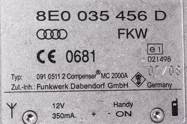 Antenne forsterker til Audi A5 2007-2016 (Type I)  (VAG|8E0 035 456 D|)