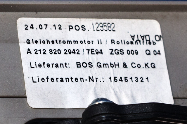 Bagasjerom diverse til Mercedes E-Klasse 2009-2013 (Fase 1) (W212) (W212) (MERCEDES|A 212 820 29 42|)