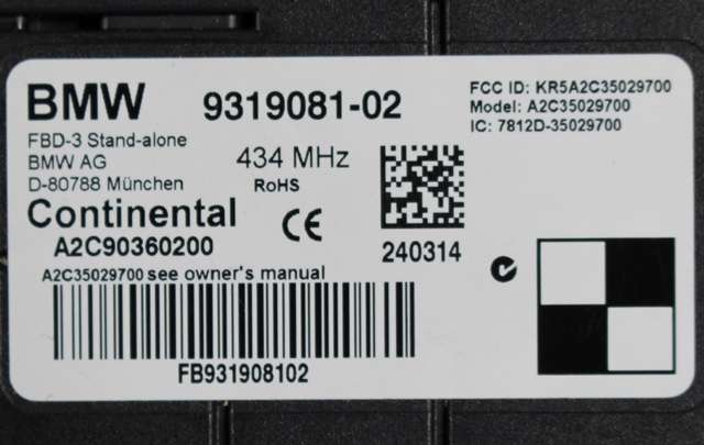 Styreenhet diverse til BMW i3 2013-2022  (BMW|9 319 081|)
