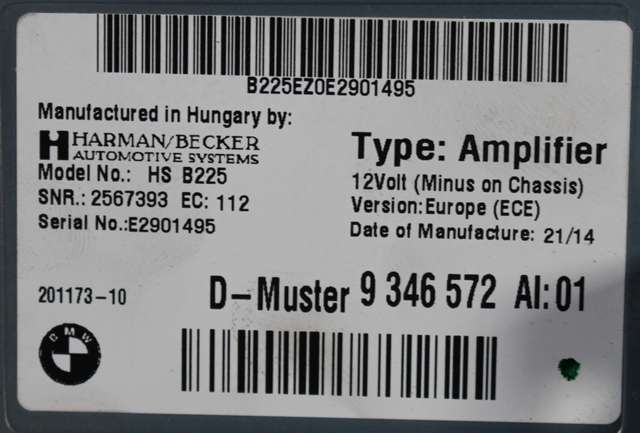 Bilstereo forsterker til BMW i3 2013-2022  (BMW|9 346 572|)