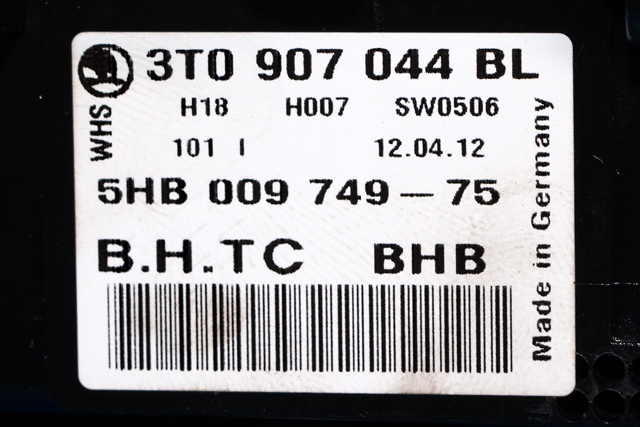 Varmeapparat betjening til Škoda Octavia 2009-2013 (Type II, Fase 2)  (HELLA|5HB 009 749-75|3T0 907 044 BL|)