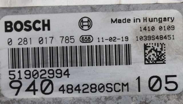 Styreenhet motor til Alfa Romeo Giulietta 2010-2018 (BOSCH|0 281 017 785|51902994|)