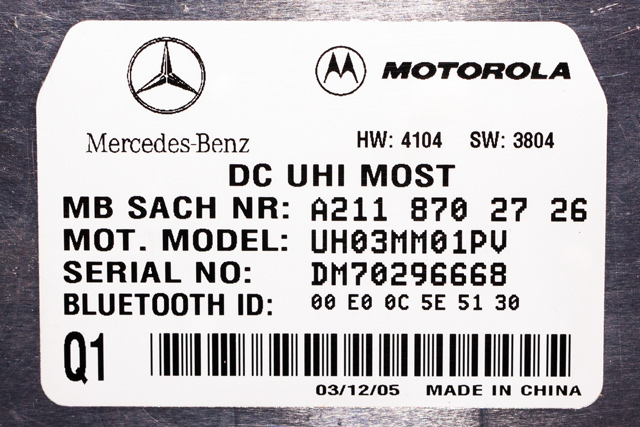 Styreenhet bluetooth til Mercedes E-Klasse 2002-2006 (Fase 1) (W211) (W211) (MERCEDES|A 211 870 27 26|)