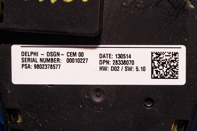 Bilstereo navigasjon betjeningspanel til Peugeot 508 2011-2014 (Type I, Fase 1)  (PEUGEOT|98 023785 77|)