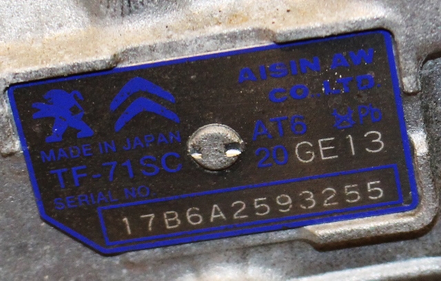 Girkasse automat til Peugeot 2008 2013-2019 (Type I) (PEUGEOT|20GE13|)