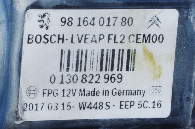 Ruteheis venstre foran til Peugeot 2008 2013-2019 (Type I) (BOSCH|0 130 822 969|98 164017 80|)