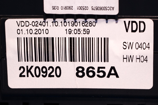 Instrumentpanel til VW Caddy 2010-2015 (Type III, Fase 2)  (VAG|2K0 920 865 A|)