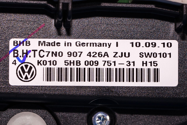 Varmeapparat betjening til VW Caddy 2010-2015 (Type III, Fase 2)  (HELLA|5HB 009 751-31|7N0 907 426 A|)