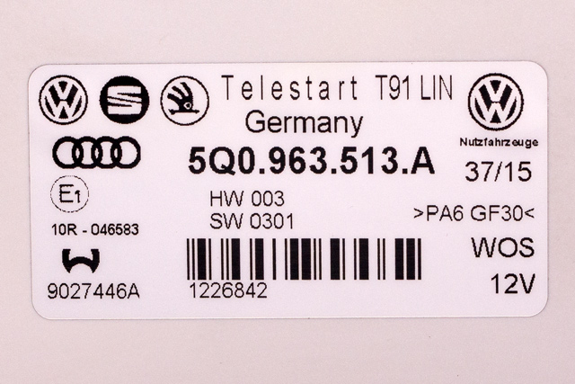 Varmeapparat diverse til VW Passat 2015-2019 (Fase 1) (B8) (B8) (WEBASTO|9027446A|5Q0 963 513 A|)