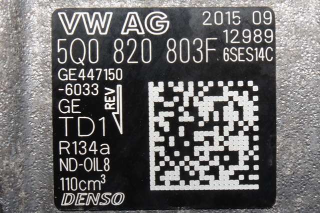 Aircondition kompressor til VW Passat 2015-2019 (Fase 1) (B8) (B8) (DENSO|447150-6033|5Q0 820 803 F|)