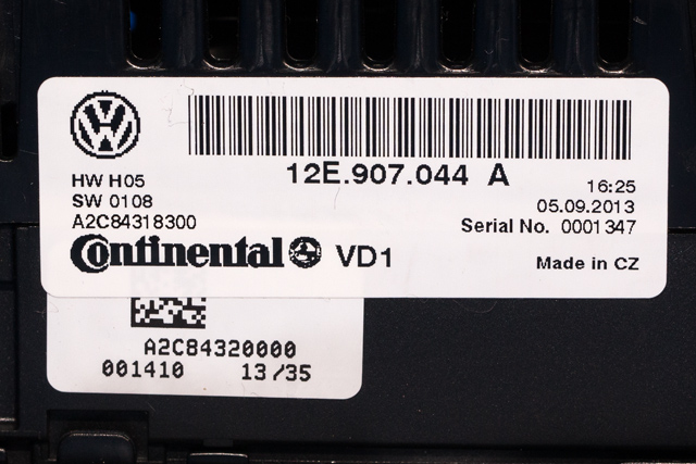 Varmeapparat betjening til VW E-Up 2013-2019  (VAG|12E 907 044 A|)