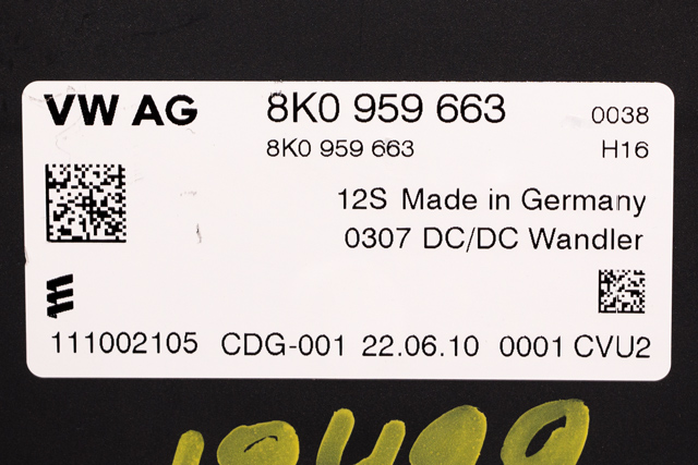 Styreenhet diverse til Audi A4, Allroad 2009-2016 (Type I) (B8) (B8) (VAG|8K0 959 663|)