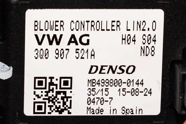 Varmeapparat motor til VW Passat 2015-2019 (Fase 1) (B8) (B8) (VAG|3Q1 819 021 A|)