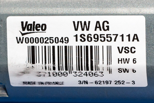 Viskermotor bakrute til VW E-Up 2013-2019 (VAG|1S6 955 711 A|)
