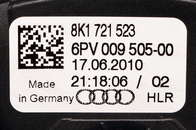 Pedal gass til Audi A4, Allroad 2009-2016 (Type I) (B8) (B8) (HELLA|6PV 009 505-00|8K1 721 523|)