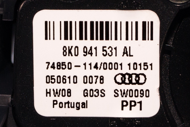 Bryter lys til Audi A4, Allroad 2009-2016 (Type I) (B8) (B8) (VAG|8K0 941 531 AL|)