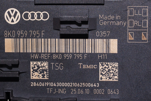 Styreenhet dør venstre bak til Audi A4, Allroad 2009-2016 (Type I) (B8) (B8) (VAG|8K0 959 795 F|)