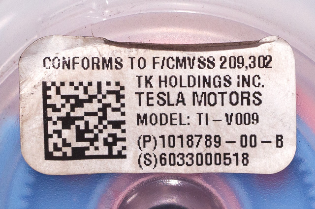 Sikkerhetsbelte bak høyre til Tesla Model S 2013-2016 (Fase 1) (TESLA|1018789-00-B|)